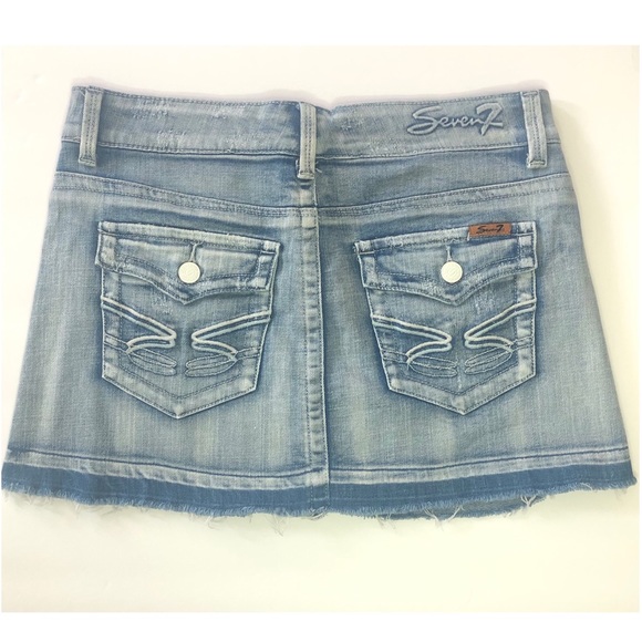 Seven7 Mini Skirt Raw Hem. Size 27 - Picture 2 of 6